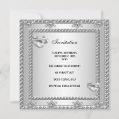 25e Jubileum Partij Zilveren Witte Heart Jewel 4 Kaart (Achterkant)