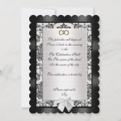 25e Jubileum partijuitnodiging zwart-wit Kaart (Achterkant)