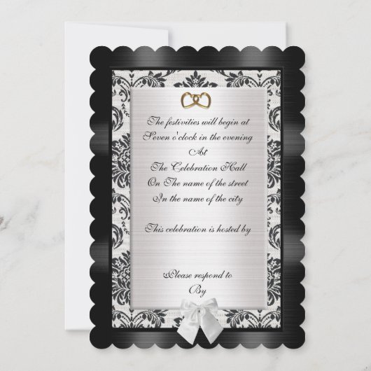 25e Jubileum partijuitnodiging zwart-wit Kaart (Achterkant)