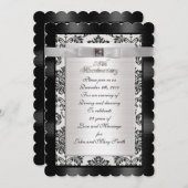 25e Jubileum partijuitnodiging zwart-wit Kaart (Voorkant / Achterkant)