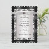 25e Jubileum partijuitnodiging zwart-wit Kaart (Staand voorkant)