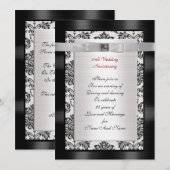 25e Jubileum partijuitnodiging zwart-wit Kaart (Voorkant / Achterkant)