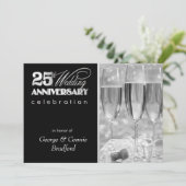 25e Jubileum partijuitnodigingen - Gepersonaliseer Kaart (Staand voorkant)
