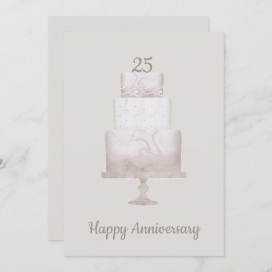 25e Jubileum Party Custom Cake Kaart (Voorkant / Achterkant)