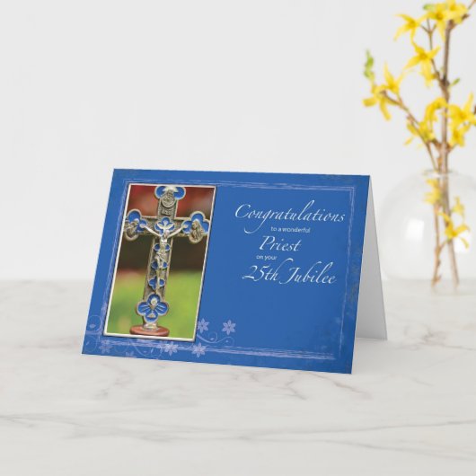 25e jubileum priesterkruis kaart (Gele Bloem)