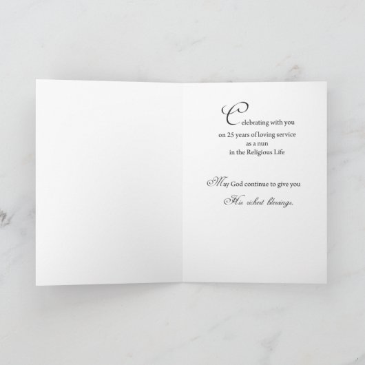 25e jubileum Religieus leven, non, Kruiskaars Kaart (Binnen)