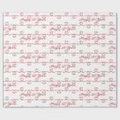 25e Jubileum Rode harten Cadeaupapier (Vlak)