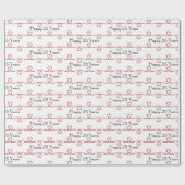 25e Jubileum Rode harten Cadeaupapier (Vlak)