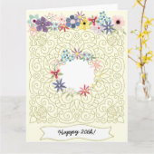  25e Jubileum Romantisch Bloemen Lijst Kaart (Gele Bloem)