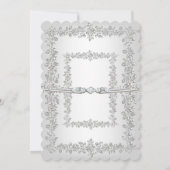 25e Jubileum Roos Damask Silver White 2 Kaart (Achterkant)