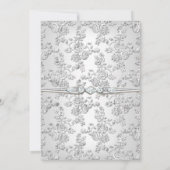 25e Jubileum Roos Damask Silver White Kaart (Achterkant)