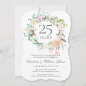 25e Jubileum Rozen Greenery Garland Kaart (Voorkant)