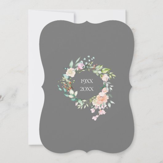 25e Jubileum Rozen Greenery Garland Kaart (Achterkant)