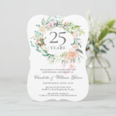 25e Jubileum Rozen Greenery Garland Kaart (Staand voorkant)