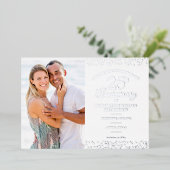 25e jubileum Save the Date foto zilver Folie Uitnodiging (Staand Voorkant)