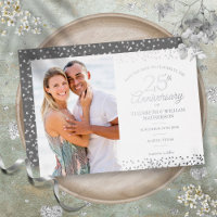 25e jubileum Save the Date Foto Zilver