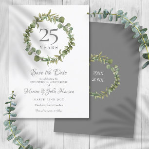 25e jubileum Save the Date Groene Guirlande  Kaart