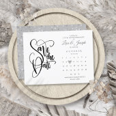 25e jubileum Save the Date kalender Liefde Hart Aankondigingskaart