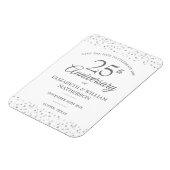 25e jubileum Save the Date Zilveren Hartjes  Magneet (Linkerzijde)