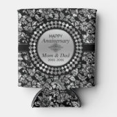 25e Jubileum Silver en Black Damask Blikjeskoeler (Voorkant)
