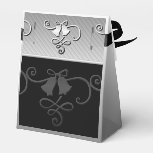 25e Jubileum Silver en Black Favor Box Bedankdoosjes (Achterkant)