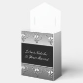 25e Jubileum Silver en Black Favor Box Bedankdoosjes (Geopend)