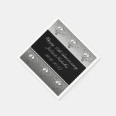 25e Jubileum Silver en Black Napkins Servet (Hoek)