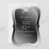 25e Jubileum - Silver Faux Diamond Kaart (Voorkant)