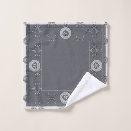 25e Jubileum Silver & Grey badhanddoek Bad Handdoek (Wasdoekje)