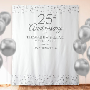 25e Jubileum Silver Heart Foto Booth Backdrop Wandkleed