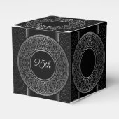 25e Jubileum Silver Medallion Cube Favor Box Bedankdoosjes (Voorkant Zijde)