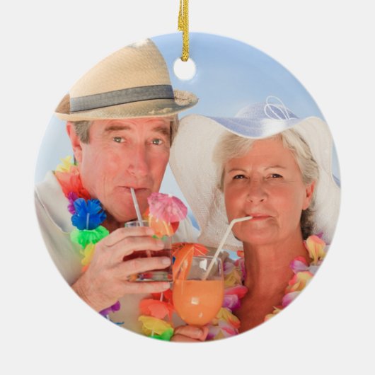 25e Jubileum | Silver Sparkle Two Photo Keramisch Ornament (Achterkant)