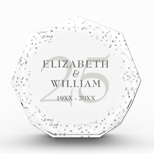 25e Jubileum Silver Stardust Confetti Fotoblokken (Voorkant)