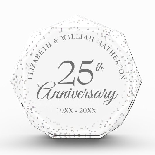 25e Jubileum Silver Stardust Confetti Fotoblokken (Voorkant)