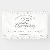 25e Jubileum Silver Stardust Confetti Welkom Spandoek (Horizontaal)