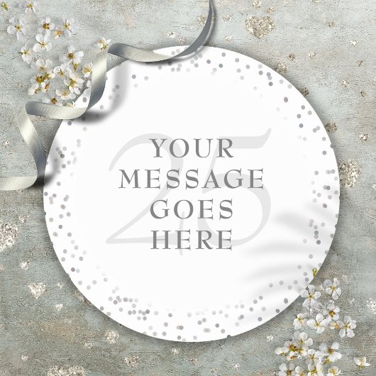 25e Jubileum Silver Stardust Ronde Sticker