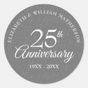 25e Jubileum Silver Stardust Ronde Sticker