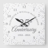 25e jubileum Silver Stardust Vierkante Klok (Voorkant)