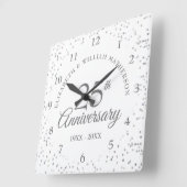 25e jubileum Silver Stardust Vierkante Klok (Hoek)