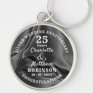 25e Jubileum Silver Wedding Gift Persoonlijk Sleutelhanger
