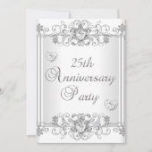 25e Jubileum Silver White Diamond Hearts 2 Kaart (Voorkant)