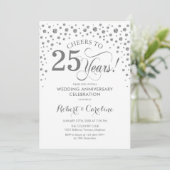 25e Jubileum - Silver White Kaart (Staand voorkant)