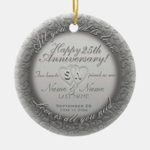 25e Jubileum Sjabloon voor sierdoeleinden Keramisch Ornament