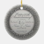 25e Jubileum Sjabloon voor sierdoeleinden Keramisch Ornament (Achterkant)