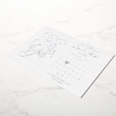 25e Jubileum Sla de datum-kalender Silver op Folie Uitnodiging (Gedraaid)