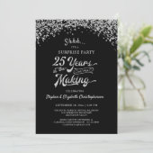 25e Jubileum surprise Party Silver Confetti Kaart (Staand voorkant)