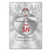  25e Jubileum tafel Kaarten elk JAAR (Achterkant)