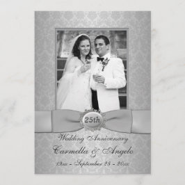 25e Jubileum Uitnodigen - GEBRUIK SILVER PAPER NIE Kaart