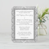 25e Jubileum Uitnodiging | FAUX Zilver Glitter (Staand voorkant)
