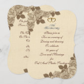 25e Jubileum uitnodiging geïllustreerd sepia roos (Voorkant / Achterkant)